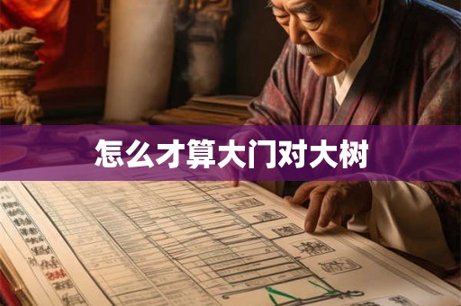 怎么才算大门对大树