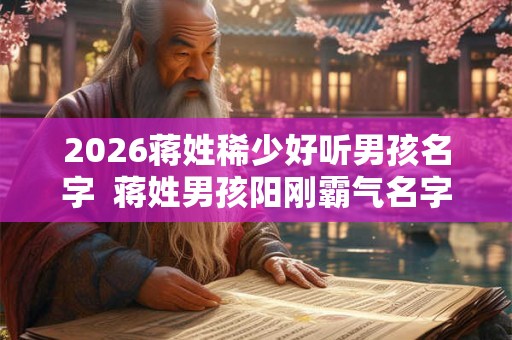 2026蒋姓稀少好听男孩名字  蒋姓男孩阳刚霸气名字