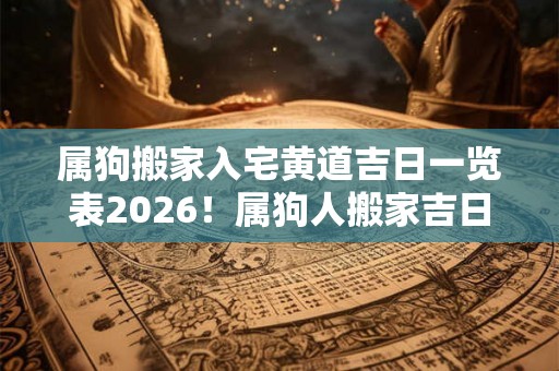 属狗搬家入宅黄道吉日一览表2026！属狗人搬家吉日查询
