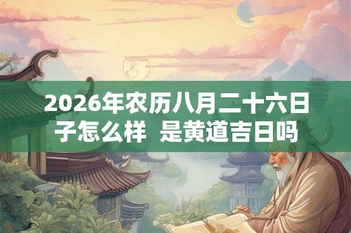 2026年农历八月二十六日子怎么样 是黄道吉日吗 2026年农历八月二十六日子怎么样 是黄道吉日吗