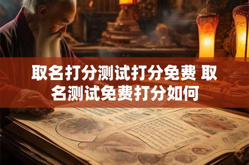 取名打分测试打分免费 取名测试免费打分如何