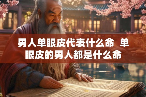 男人单眼皮代表什么命  单眼皮的男人都是什么命