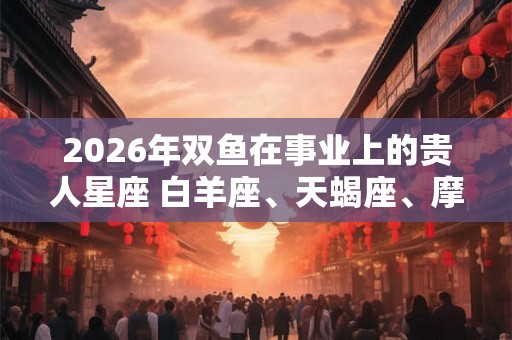 2026年双鱼在事业上的贵人星座 白羊座、天蝎座、摩羯座