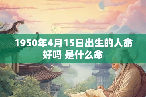 1950年4月15日出生的人命好吗 是什么命