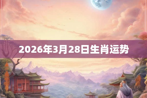 2026年3月28日生肖运势