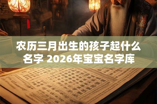 农历三月出生的孩子起什么名字 2026年宝宝名字库