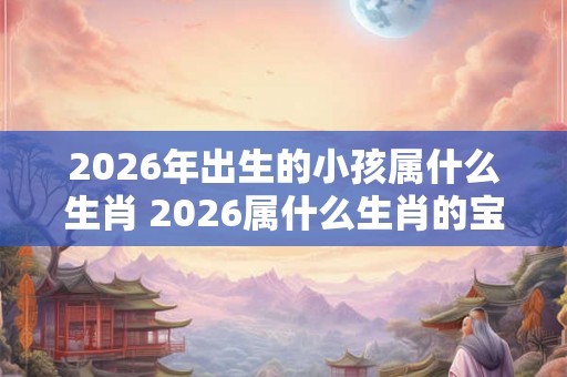 2026年出生的小孩属什么生肖 2026属什么生肖的宝宝