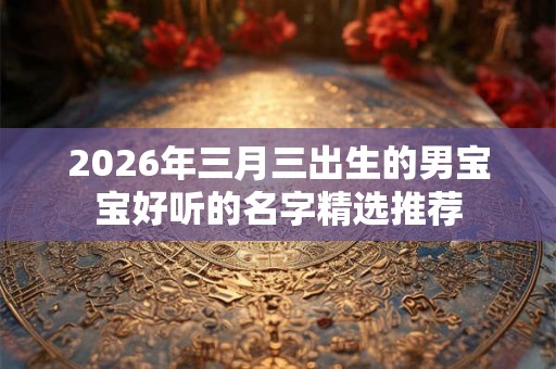 2026年三月三出生的男宝宝好听的名字精选推荐