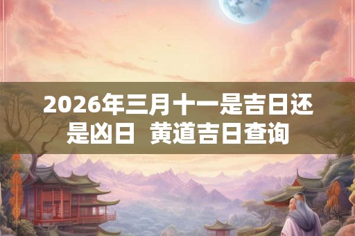 2026年三月十一是吉日还是凶日  黄道吉日查询