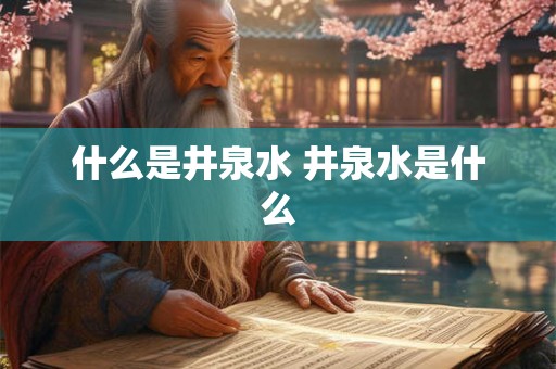 什么是井泉水 井泉水是什么