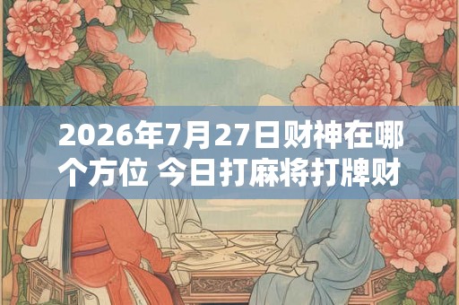 2026年7月27日财神在哪个方位 今日打麻将打牌财神方位
