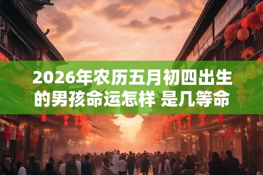 2026年农历五月初四出生的男孩命运怎样 是几等命