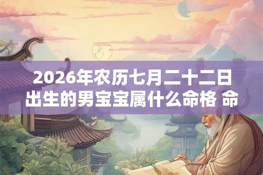 2026年农历七月二十二日出生的男宝宝属什么命格 命运详解