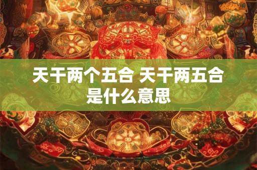 天干两个五合 天干两五合是什么意思