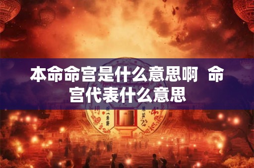 本命命宫是什么意思啊  命宫代表什么意思