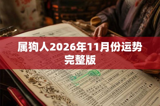 属狗人2026年11月份运势完整版 属狗人2026年11月份运势完整版