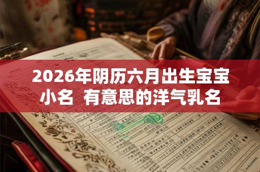 2026年阴历六月出生宝宝小名  有意思的洋气乳名