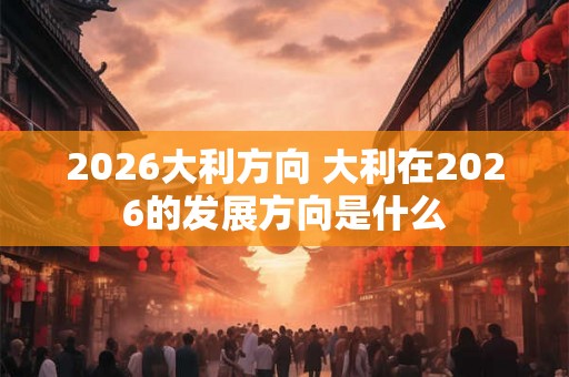2026大利方向 大利在2026的发展方向是什么