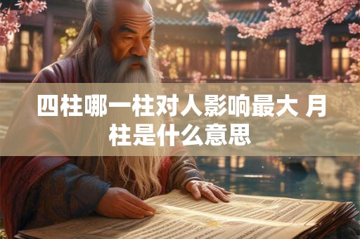 四柱哪一柱对人影响最大 月柱是什么意思 四柱哪一柱对人影响最大 月柱是什么意思