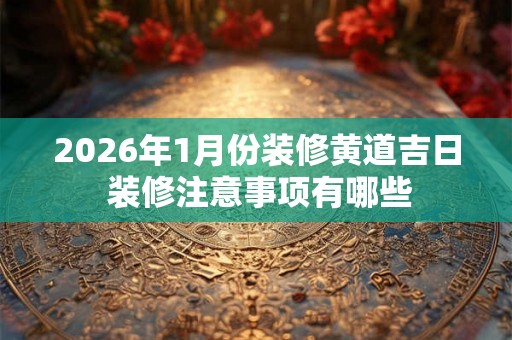 2026年1月份装修黄道吉日 装修注意事项有哪些
