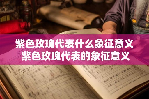 紫色玫瑰代表什么象征意义 紫色玫瑰代表的象征意义是什么