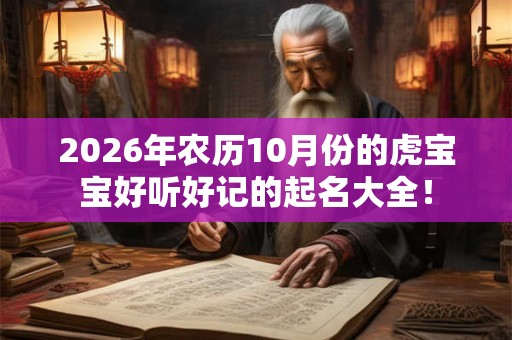 2026年农历10月份的虎宝宝好听好记的起名大全！