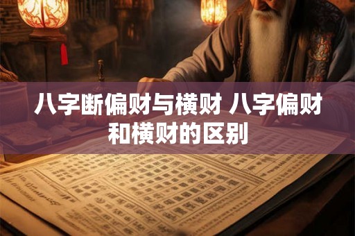 八字断偏财与横财 八字偏财和横财的区别
