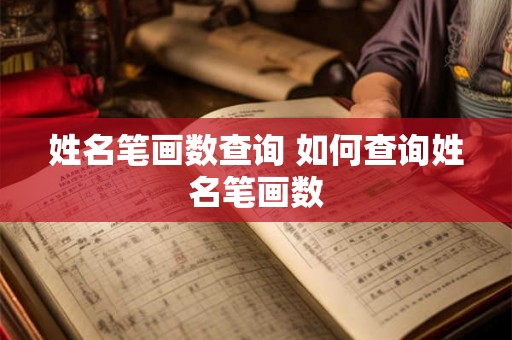 姓名笔画数查询 如何查询姓名笔画数