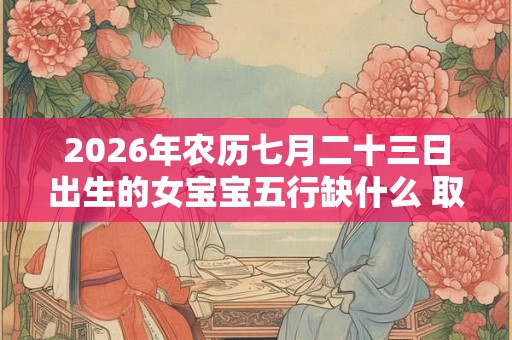2026年农历七月二十三日出生的女宝宝五行缺什么 取什么名字好