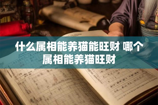 什么属相能养猫能旺财 哪个属相能养猫旺财