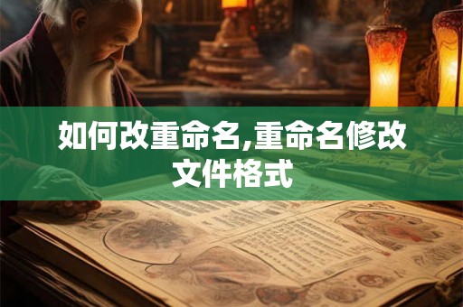 如何改重命名,重命名修改文件格式