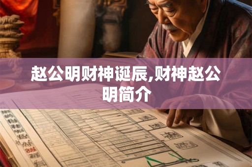 赵公明财神诞辰,财神赵公明简介