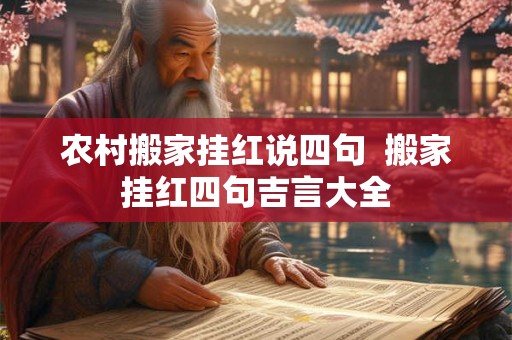 农村搬家挂红说四句  搬家挂红四句吉言大全