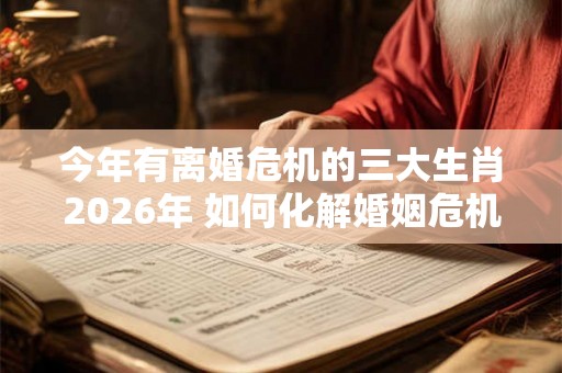 今年有离婚危机的三大生肖2026年 如何化解婚姻危机