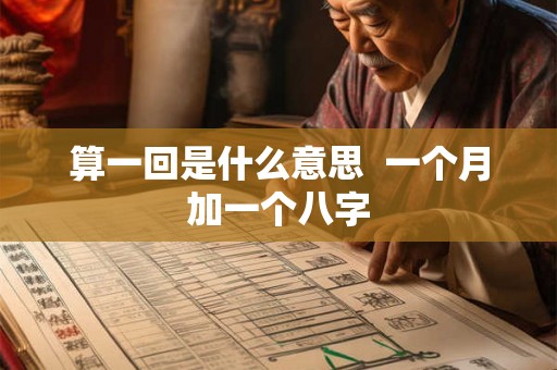 算一回是什么意思  一个月加一个八字