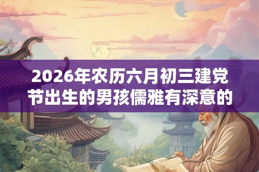 2026年农历六月初三建党节出生的男孩儒雅有深意的名字大全集