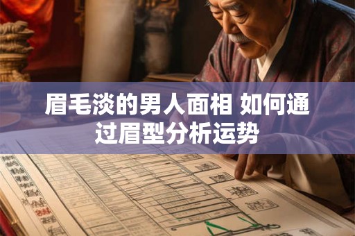 眉毛淡的男人面相 如何通过眉型分析运势