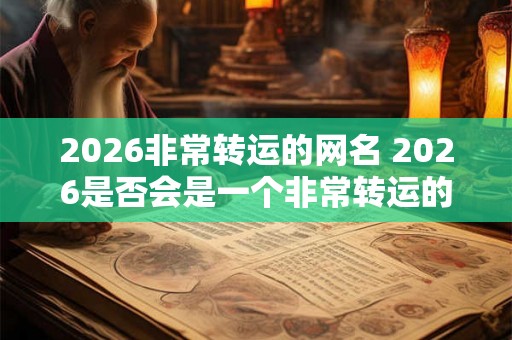 2026非常转运的网名 2026是否会是一个非常转运的一年