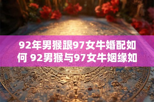 92年男猴跟97女牛婚配如何 92男猴与97女牛姻缘如何