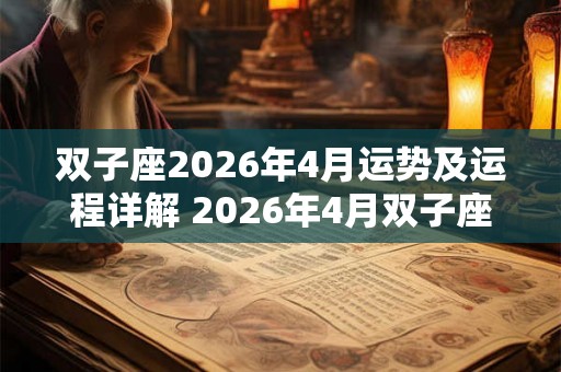 双子座2026年4月运势及运程详解 2026年4月双子座运势