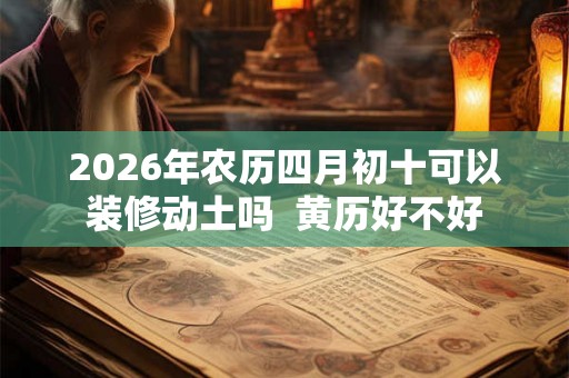 2026年农历四月初十可以装修动土吗  黄历好不好