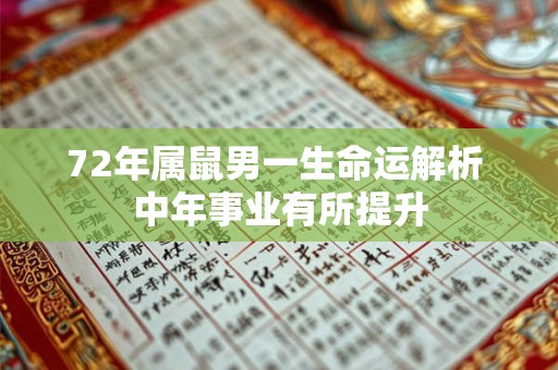 72年属鼠男一生命运解析 中年事业有所提升