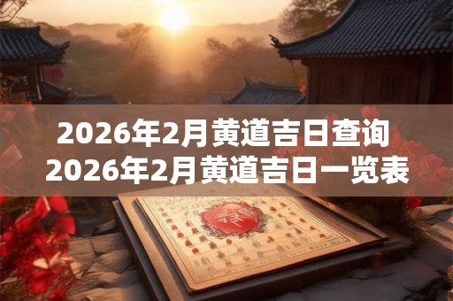 2026年2月黄道吉日查询 2026年2月黄道吉日一览表