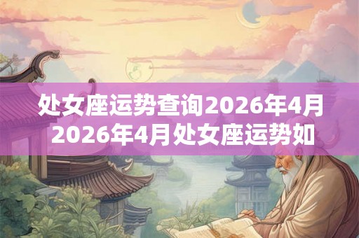 处女座运势查询2026年4月 2026年4月处女座运势如何