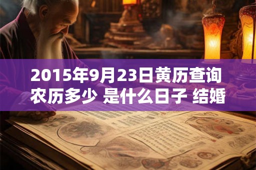 2015年9月23日黄历查询 农历多少 是什么日子 结婚吉时