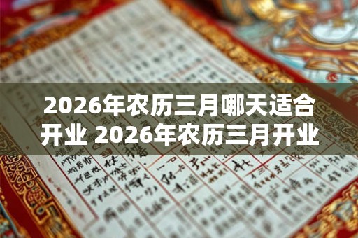 2026年农历三月哪天适合开业 2026年农历三月开业吉日