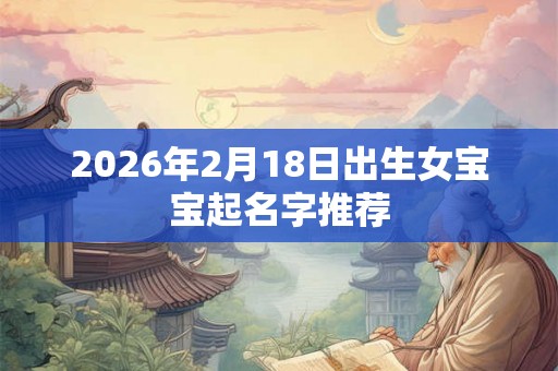 2026年2月18日出生女宝宝起名字推荐
