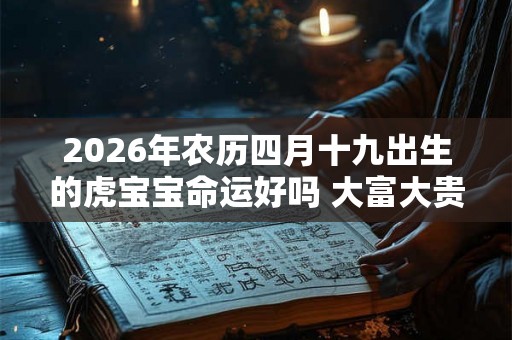 2026年农历四月十九出生的虎宝宝命运好吗 大富大贵吗