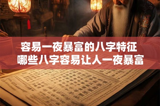 容易一夜暴富的八字特征 哪些八字容易让人一夜暴富
