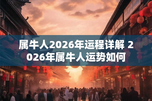 属牛人2026年运程详解 2026年属牛人运势如何